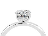 White gold Oval Cut Moissanite Solitaire Ring with Thin Band and Four-Prong Setting_16
