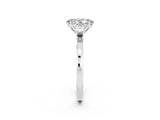 White gold Oval Cut Moissanite Solitaire Ring with Thin Band and Prong Setting_14