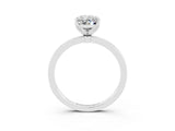 White gold Oval Cut Moissanite Solitaire Ring with Thin Band and Prong Setting_15