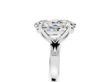 White gold Oval Cut Moissanite Solitaire Ring with Thin Band and Prong Setting_17