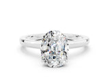 White gold Oval Cut Moissanite Solitaire Ring with Thin Band and Prong Setting_36