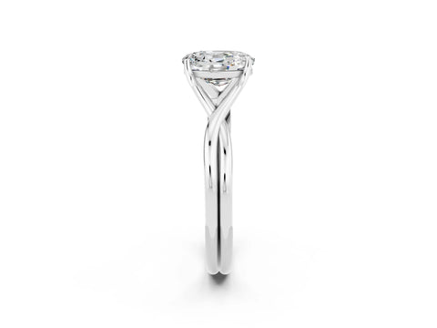 White gold Oval Cut Moissanite Solitaire Twist Band Prong Setting Ring_38