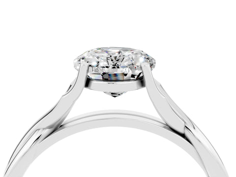 White gold Oval Cut Moissanite Solitaire Twist Band Prong Setting Ring_40