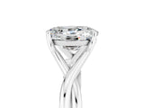 White gold Oval Cut Moissanite Solitaire Twist Band Prong Setting Ring_41