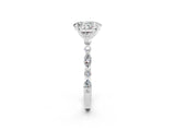 White gold Oval Cut Moissanite Solitaire with Side Stones on a Pavé Band and Four-Prong Setting_2
