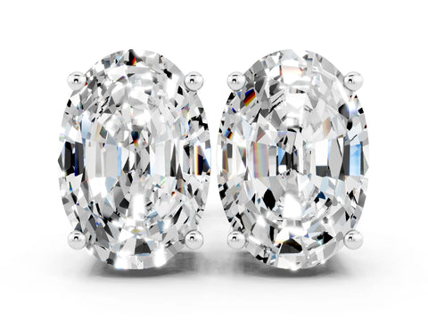 White gold Oval Cut Moissanite Stud Earrings_18