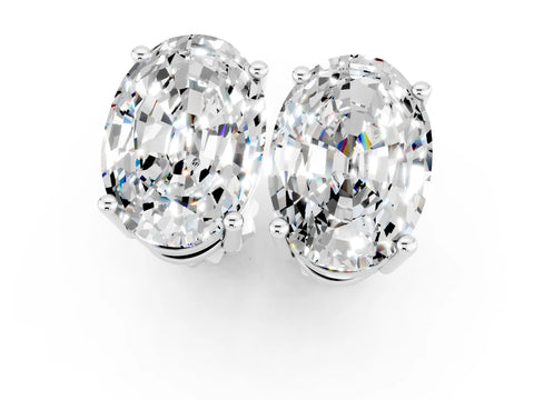 White gold Oval Cut Moissanite Stud Earrings_19