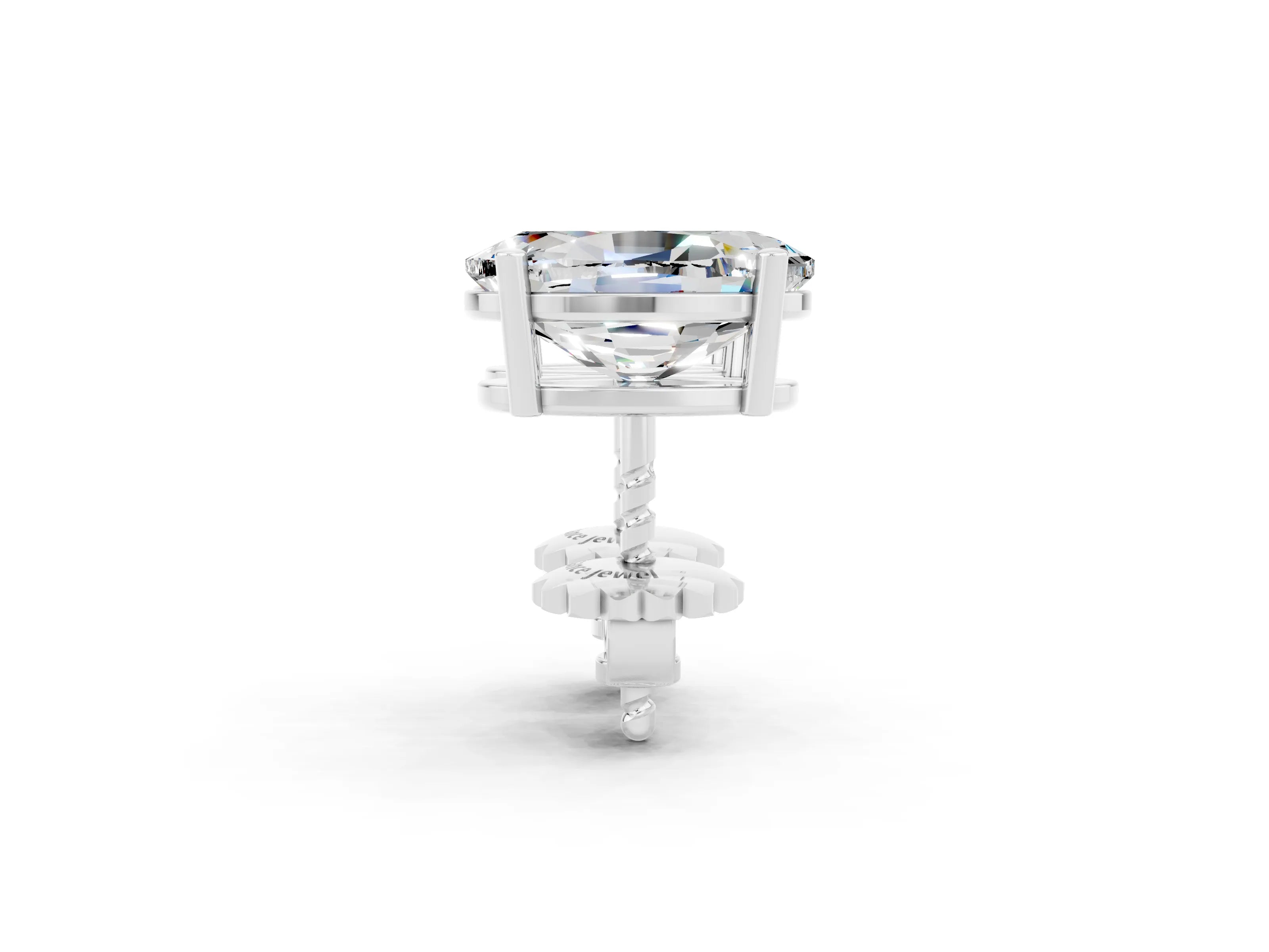White gold Oval Cut Moissanite Stud Earrings_20
