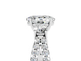 White gold Oval Cut Moissanite Three-Stone Ring with Pavé Split Shank and Four-Prong Setting_17