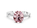 White gold Oval Cut Morganite Engagement Ring with Side Stone Accents and Four-Prong Setting_27