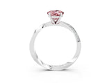 White gold Oval Cut Morganite Engagement Ring with Side Stone Accents and Four-Prong Setting_30