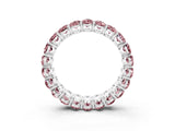 White gold Oval Cut Morganite Eternity Band with Shared Prong Setting_3