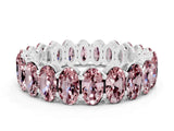 White gold Oval Cut Morganite Eternity Band with Shared Prong Setting