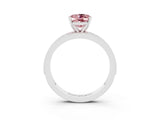 White gold Oval Cut Morganite Milgrain Pavé Engagement Ring with Four-Prong Setting_15