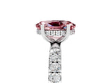 White gold Oval Cut Morganite Pave Band Solitaire Ring with Four-Prong Setting_29