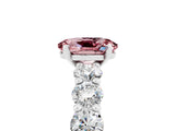 White gold Oval Cut Morganite Prong Setting with Side Stones on a Pave Band_5