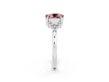 White gold Oval Cut Morganite Ring with Side Stones and Four-Prong Setting_93