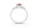 White gold Oval Cut Morganite Ring with Side Stones and Four-Prong Setting_94