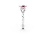 White gold Oval Cut Morganite Solitaire Celtic Knot Ring with Four-Prong Setting_14