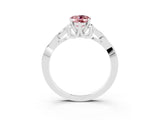 White gold Oval Cut Morganite Solitaire Celtic Knot Ring with Four-Prong Setting_15