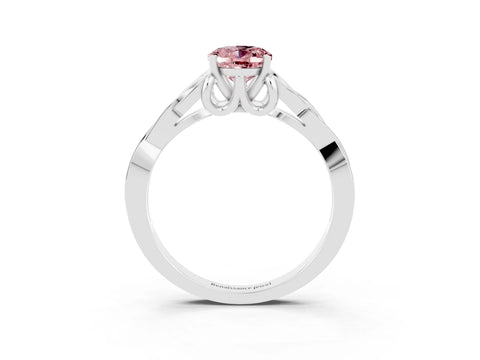 White gold Oval Cut Morganite Solitaire Celtic Knot Ring with Four-Prong Setting_15