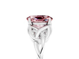 White gold Oval Cut Morganite Solitaire Celtic Knot Ring with Four-Prong Setting_17
