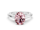 White gold Oval Cut Morganite Solitaire Engagement Ring with Cathedral Setting and Four-Prong Mount_30