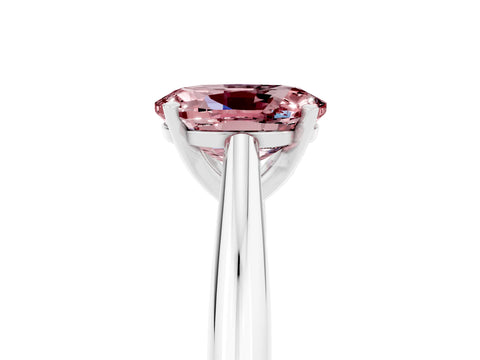 White gold Oval Cut Morganite Solitaire Engagement Ring with Cathedral Setting and Four-Prong Mount_53