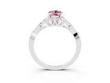White gold Oval Cut Morganite Solitaire Engagement Ring with Celtic Knot Band and Four-Prong Setting_3
