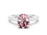 White gold Oval Cut Morganite Solitaire Engagement Ring with Classic Band and Four-Prong Setting_24