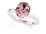 White gold Oval Cut Morganite Solitaire Engagement Ring with Classic Band and Four-Prong Setting_25