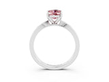 White gold Oval Cut Morganite Solitaire Engagement Ring with Classic Band and Four-Prong Setting_27