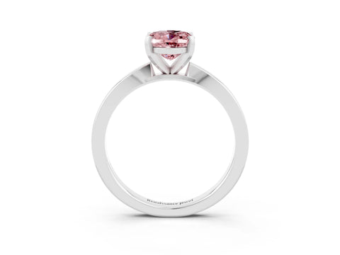 White gold Oval Cut Morganite Solitaire Engagement Ring with Classic Band and Four-Prong Setting_27