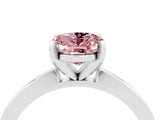 White gold Oval Cut Morganite Solitaire Engagement Ring with Classic Band and Four-Prong Setting_28