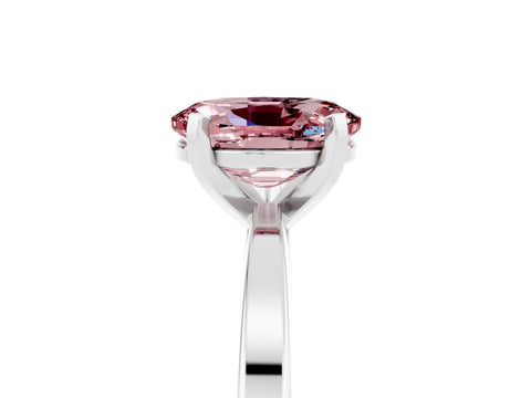 White gold Oval Cut Morganite Solitaire Engagement Ring with Classic Band and Four-Prong Setting_29