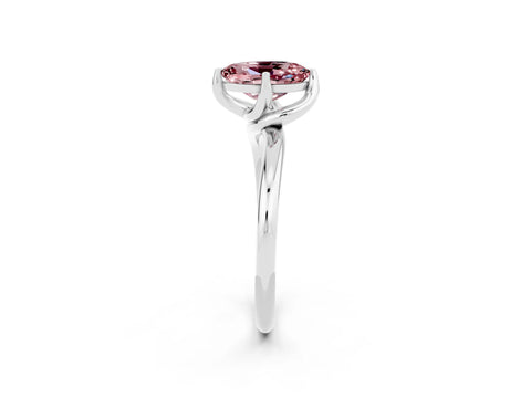 White gold Oval Cut Morganite Solitaire Engagement Ring with Four-Prong Setting and Classic Band_14