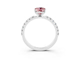 White gold Oval Cut Morganite Solitaire Pavé Band with Four-Prong Setting_3