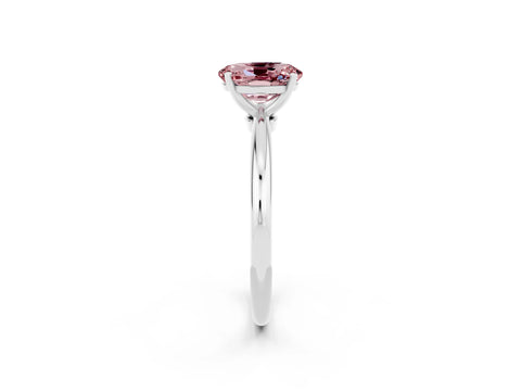 White gold Oval Cut Morganite Solitaire Ring with Six-Prong Setting and Classic Band_14