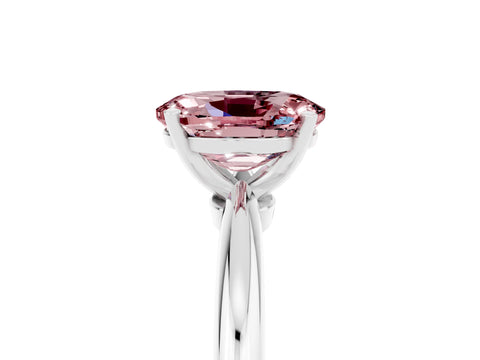 White gold Oval Cut Morganite Solitaire Ring with Six-Prong Setting and Classic Band_17
