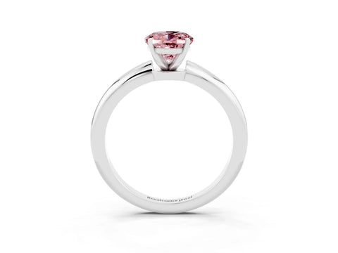 White gold Oval Cut Morganite Solitaire Ring with Six-Prong Setting and Classic Band_3