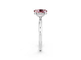 White gold Oval Cut Morganite Solitaire Ring with Thin Band and Four-Prong Setting_14