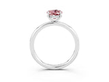 White gold Oval Cut Morganite Solitaire Ring with Thin Band and Four-Prong Setting_15