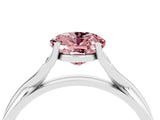 White gold Oval Cut Morganite   Solitaire Twist Band Prong Setting Ring_16