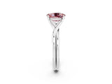 White gold Oval Cut Morganite Solitaire Twist Band Prong Setting Ring_38