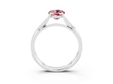 White gold Oval Cut Morganite Solitaire Twist Band Prong Setting Ring_39