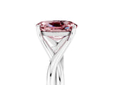 White gold Oval Cut Morganite Solitaire Twist Band Prong Setting Ring_41