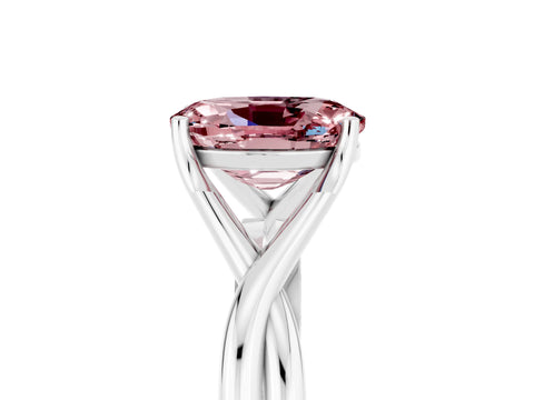 White gold Oval Cut Morganite Solitaire Twist Band Prong Setting Ring_41