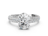 White gold Oval Cut Pave Diamond Engagement Ring with Channel Set Band and Four-Prong Setting_26