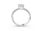 White gold Oval Cut Pave Diamond Engagement Ring with Channel Set Band and Four-Prong Setting_28