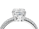 White gold Oval Cut Pave Diamond Engagement Ring with Channel Set Band and Four-Prong Setting_30